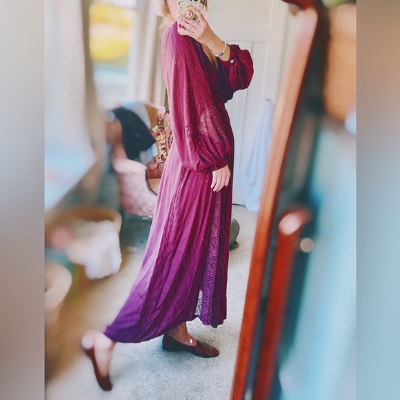 SOLD - Free People Southwest Lace Maxi Dress in Plum - Picture 3 of 10